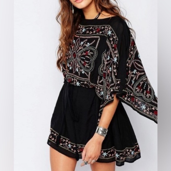Free People Bohemian Batiste Frida Embroidered Dress/Top sz S - Picture 8 of 8